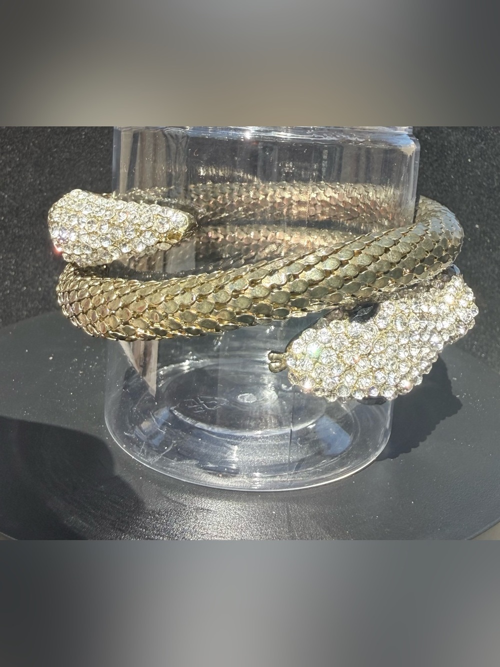 Gold-Tone Crystal Snake Wrap Bracelet - Unbranded